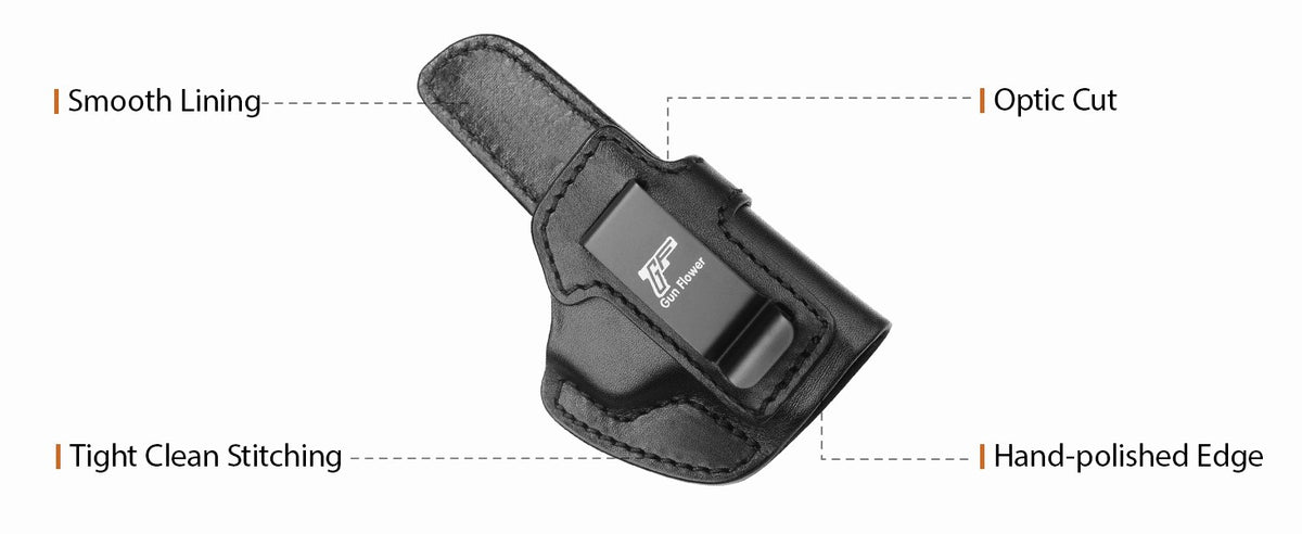 Concealed Carry Leather Holster for S&W Bodyguard 2.0, Optic Cut, Right Hand