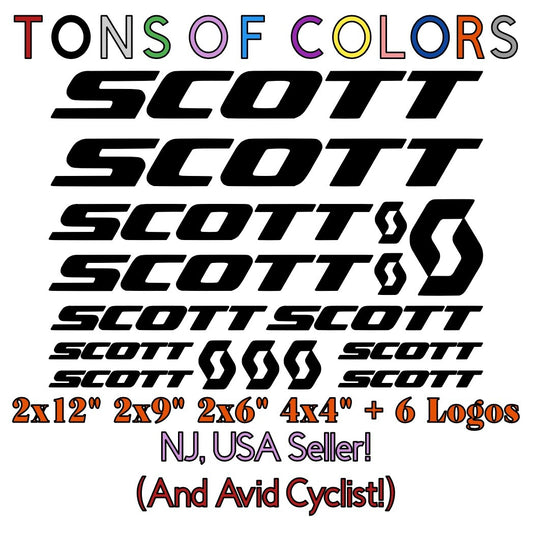 16-Piece Vinyl Decal Set for Bicycles - Die-Cut Bike Stickers in Multiple Colors
