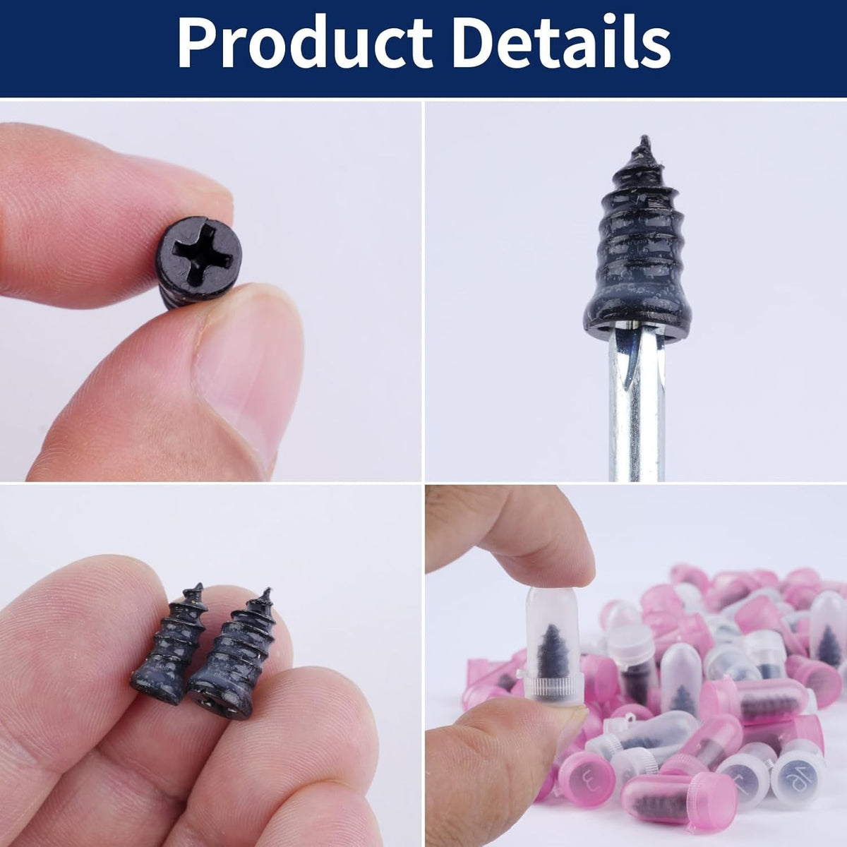 Tire Repair Kit with Rubber Nails and Screwdriver - 100Pcs for Car, Bike, Truck