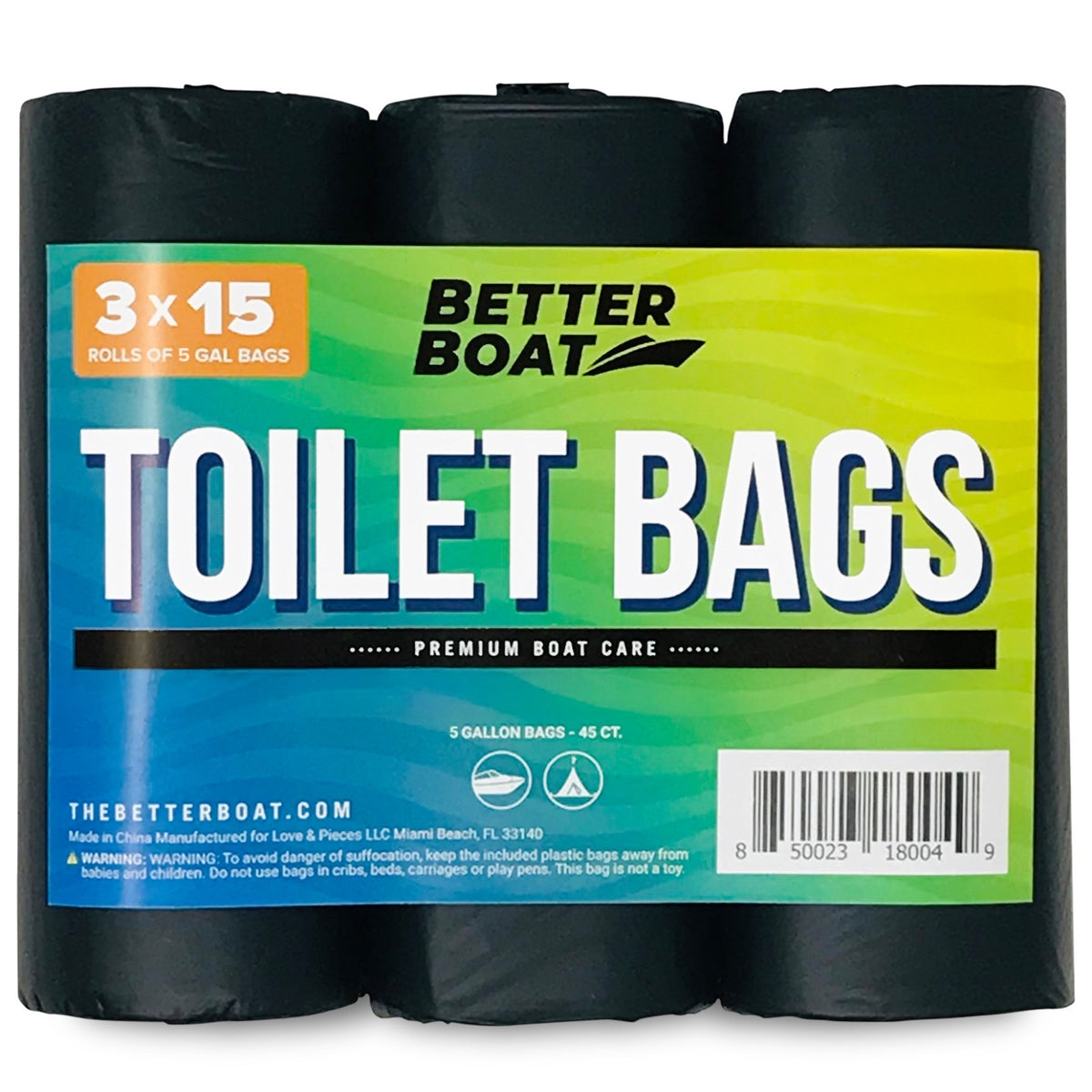 Portable Toilet Bags 8 Gallon — Leak-Proof Camping & Outdoors Waste Bags