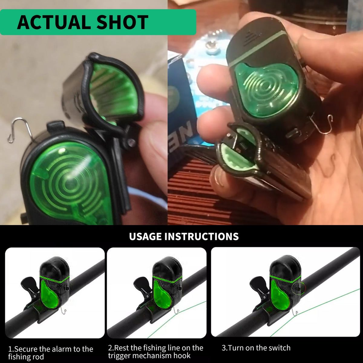4 Pack Electronic Fishing Bite Alarms with LED Light and Sound Alert