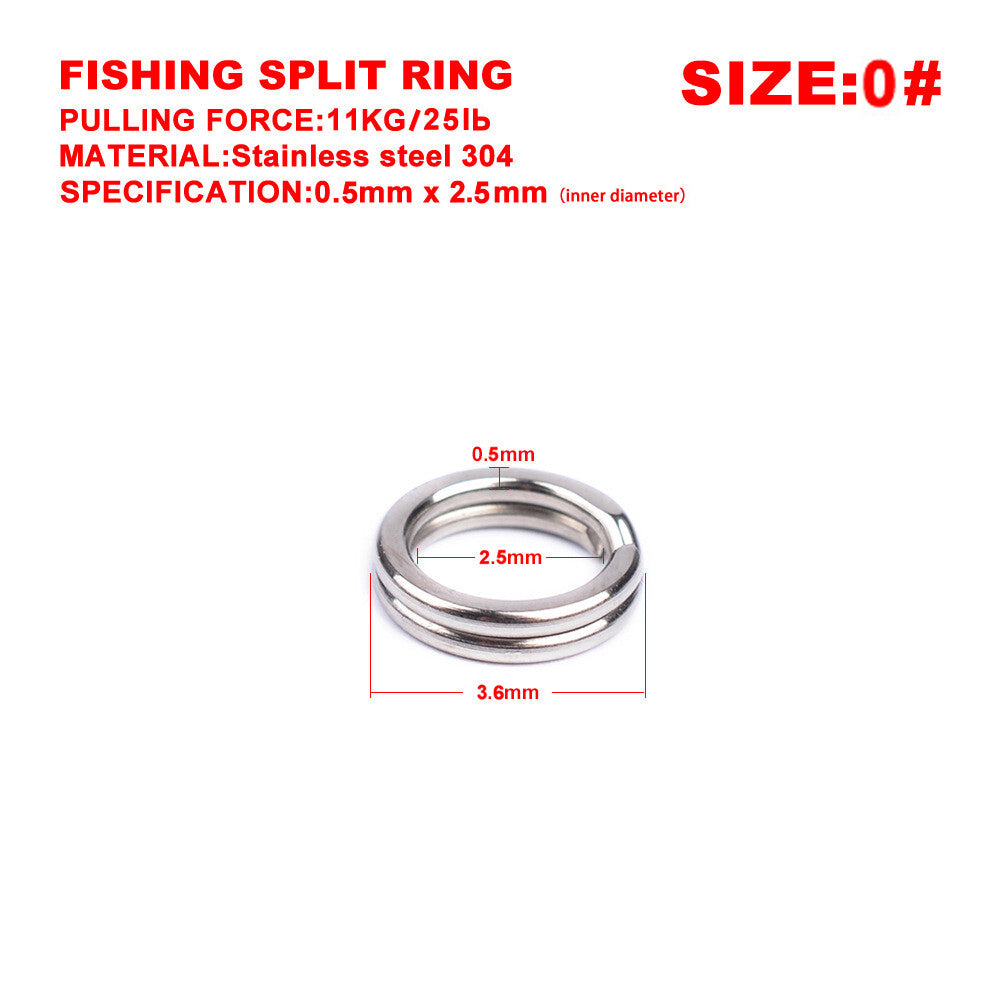 Heavy Duty Stainless Steel Fishing Split Rings 25LB-350LB Saltwater Tackle