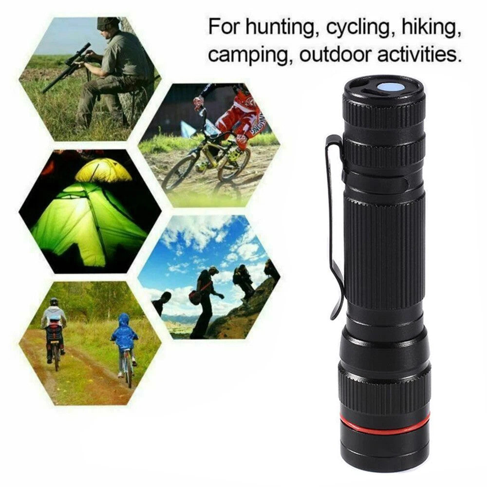 Mini LED Flashlight Rechargeable Portable Torch 35000000 Lumens Waterproof