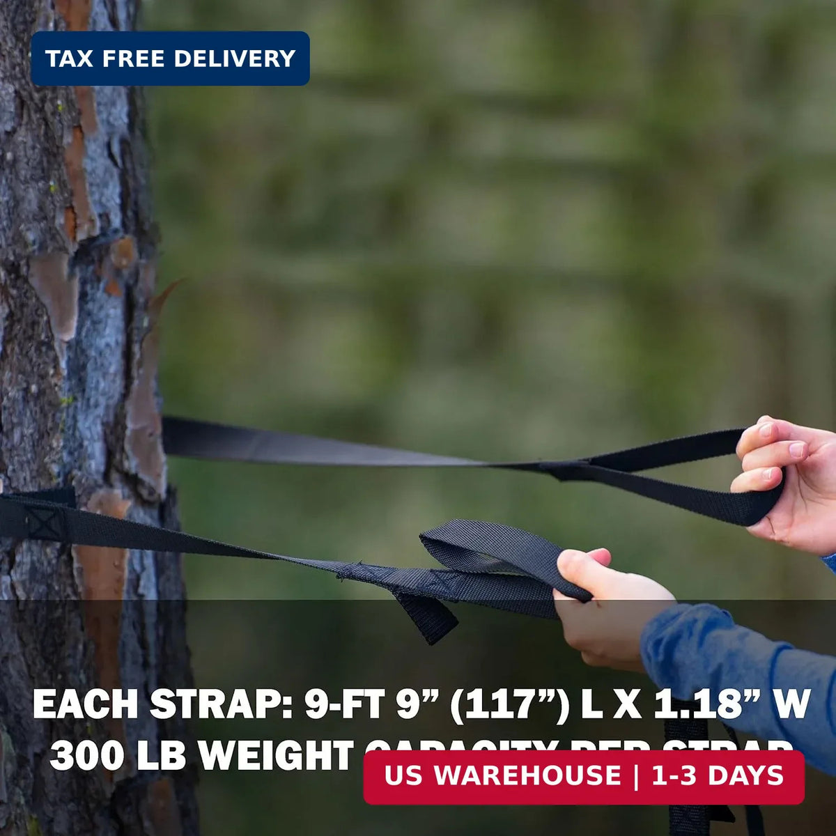 Multi-Loop Hammock Suspension System with S Hooks - Adjustable, Heavy Duty, 2 Straps