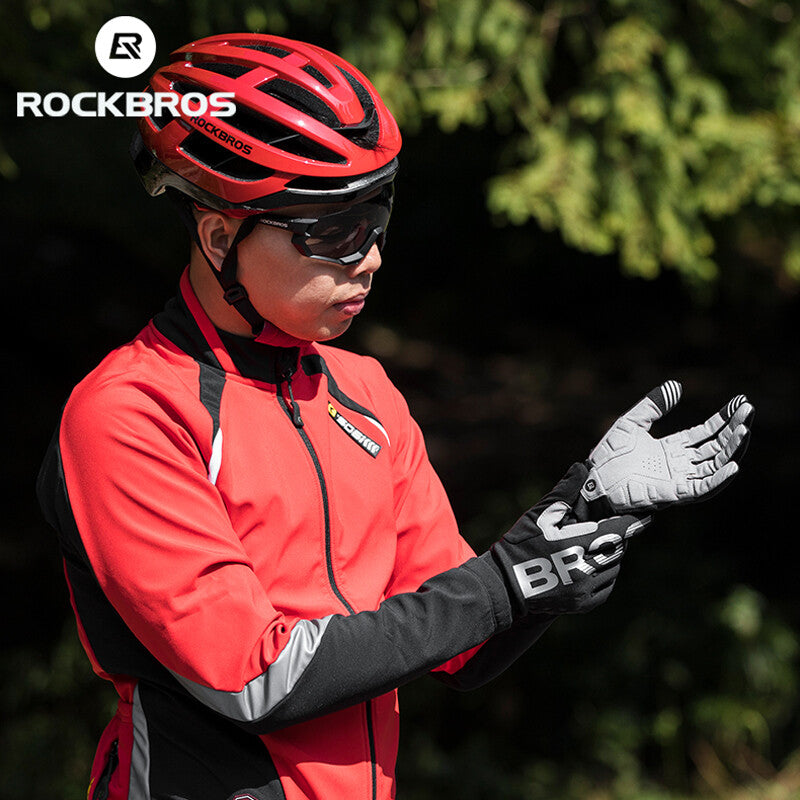 Winter Cycling Gloves Thermal Fleece Windproof Full Finger Bike Gloves