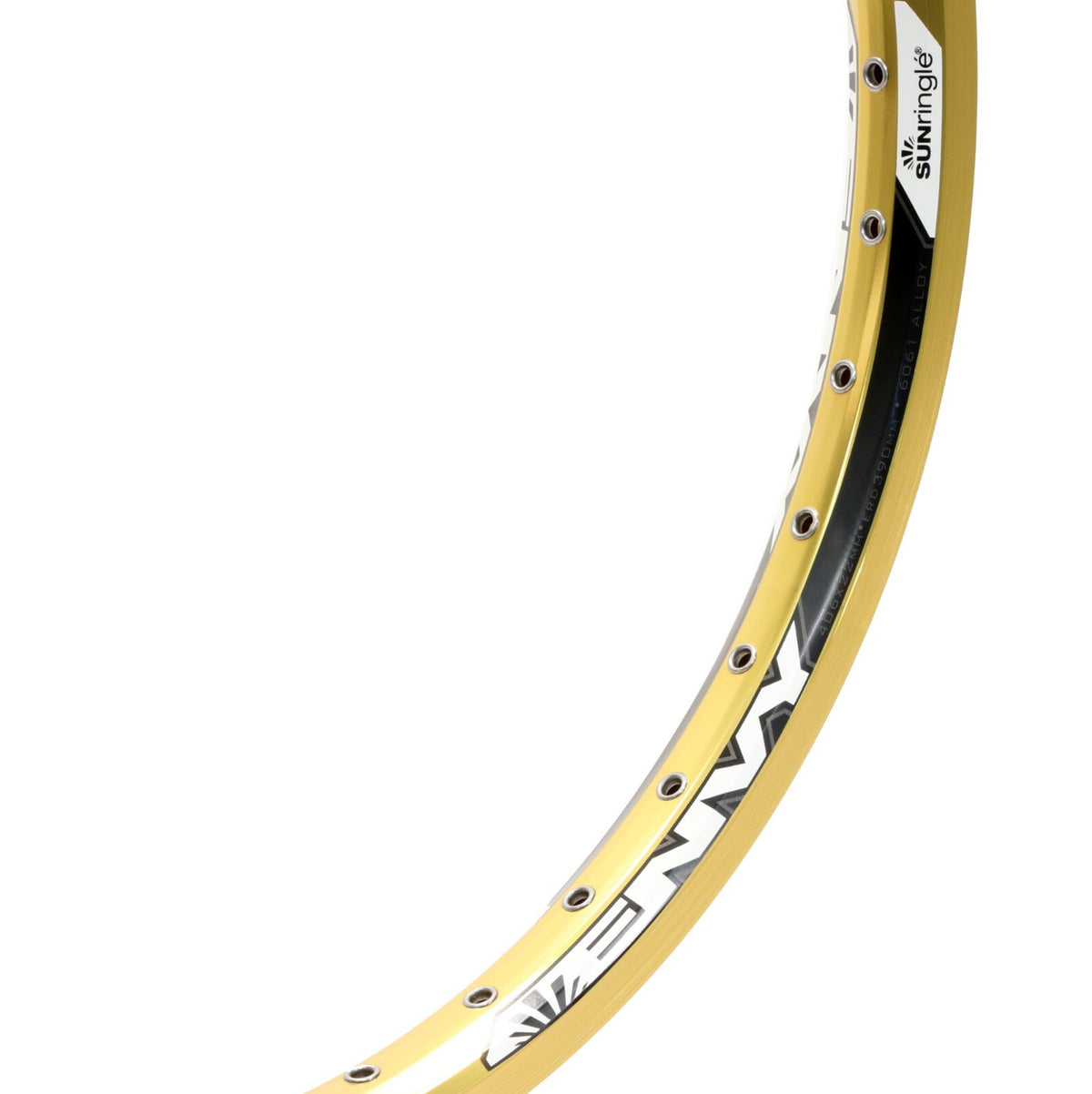 20-Inch Alloy Bicycle Rim - Gold 36H BMX Rear Wheel Rim, Welded & Eyeleted