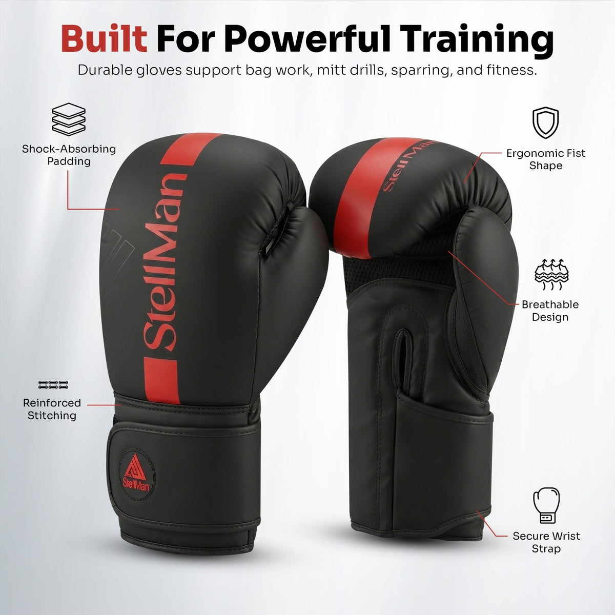 Premium Boxing Gloves for MMA Kickboxing & Sparring - Multiple Sizes