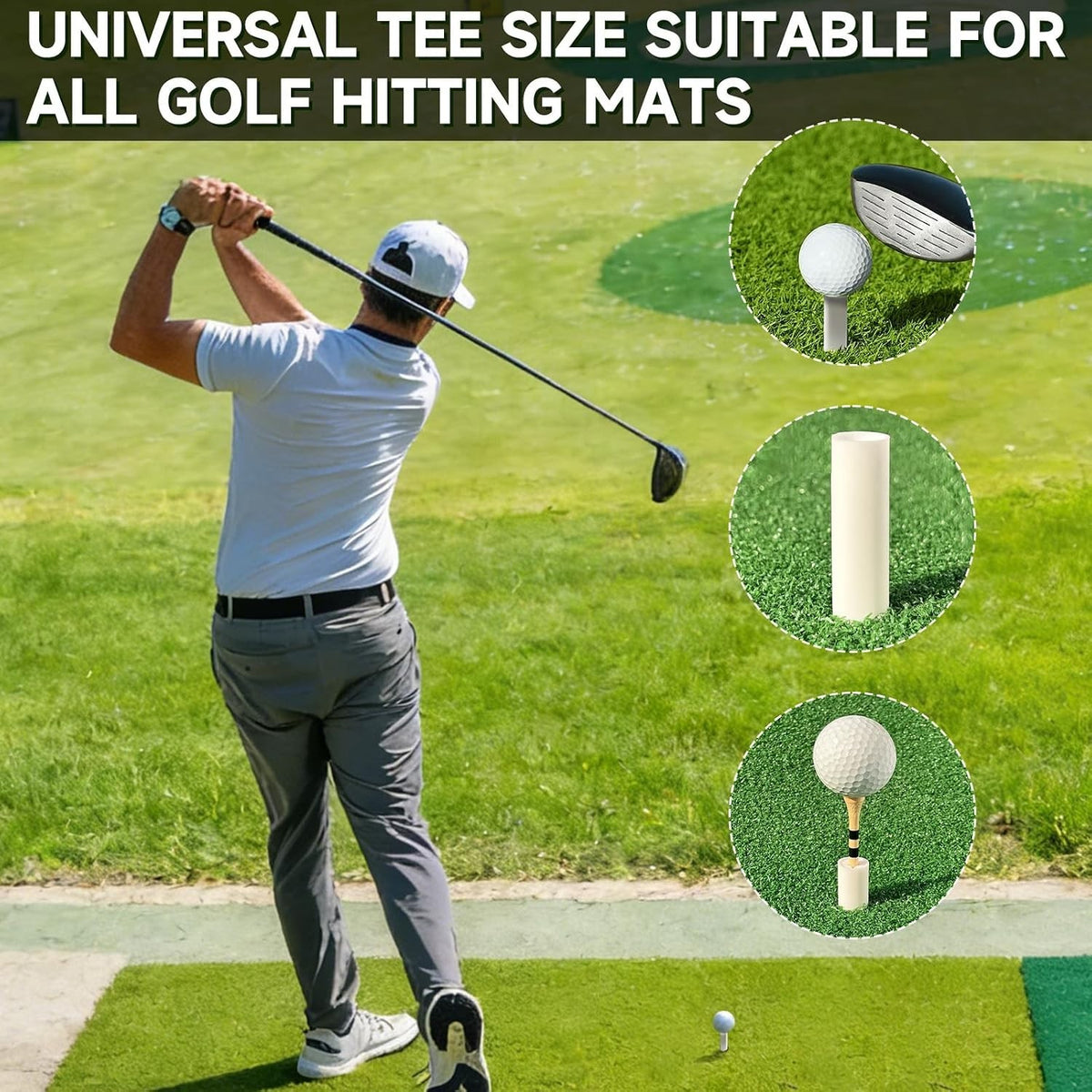 16-Piece Rubber & Bamboo Golf Tees Set for Indoor & Outdoor Use