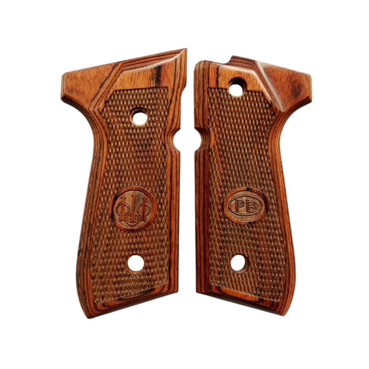 Beretta 92/96 Full Size Rosewood Checkered Pistol Grip Set with Screws