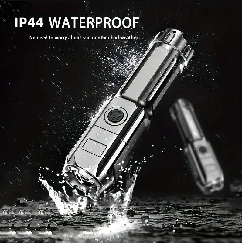 Rechargeable LED Flashlight - Portable Zoomable Handheld Torch for Outdoor and Household Use