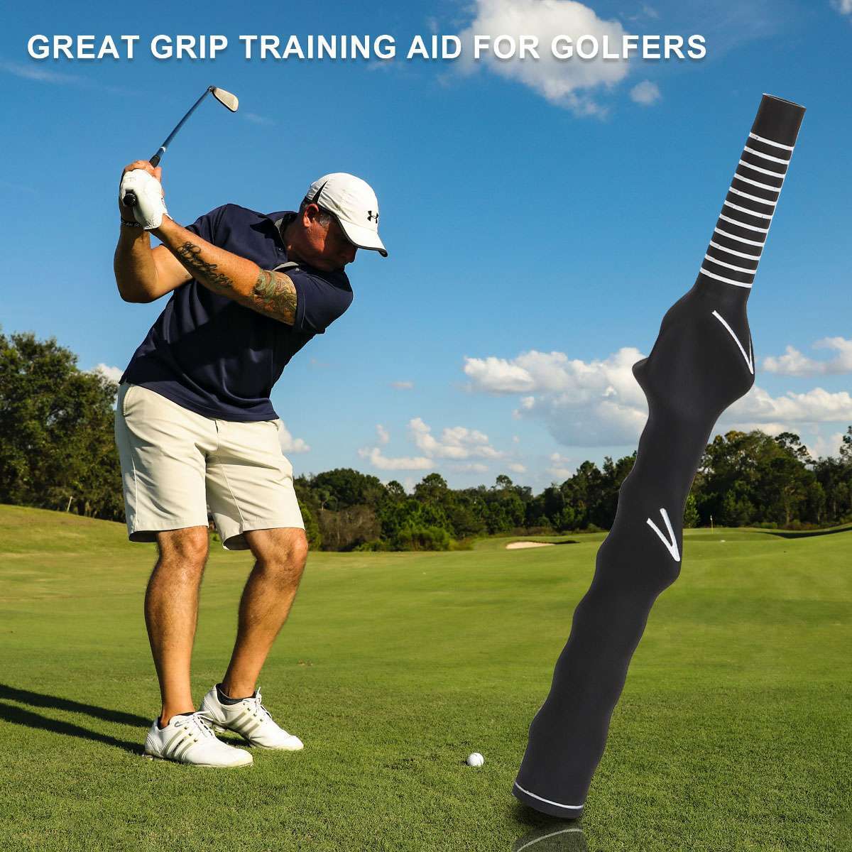 Golf Club Swing Training Grip for Right-Handed Beginners Practice Aid