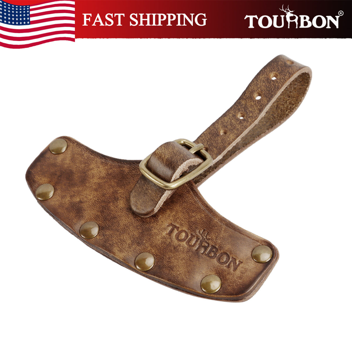 Leather Axe Sheath for 4-1/4 Inch Blade - Adjustable Hatchet Head Cover