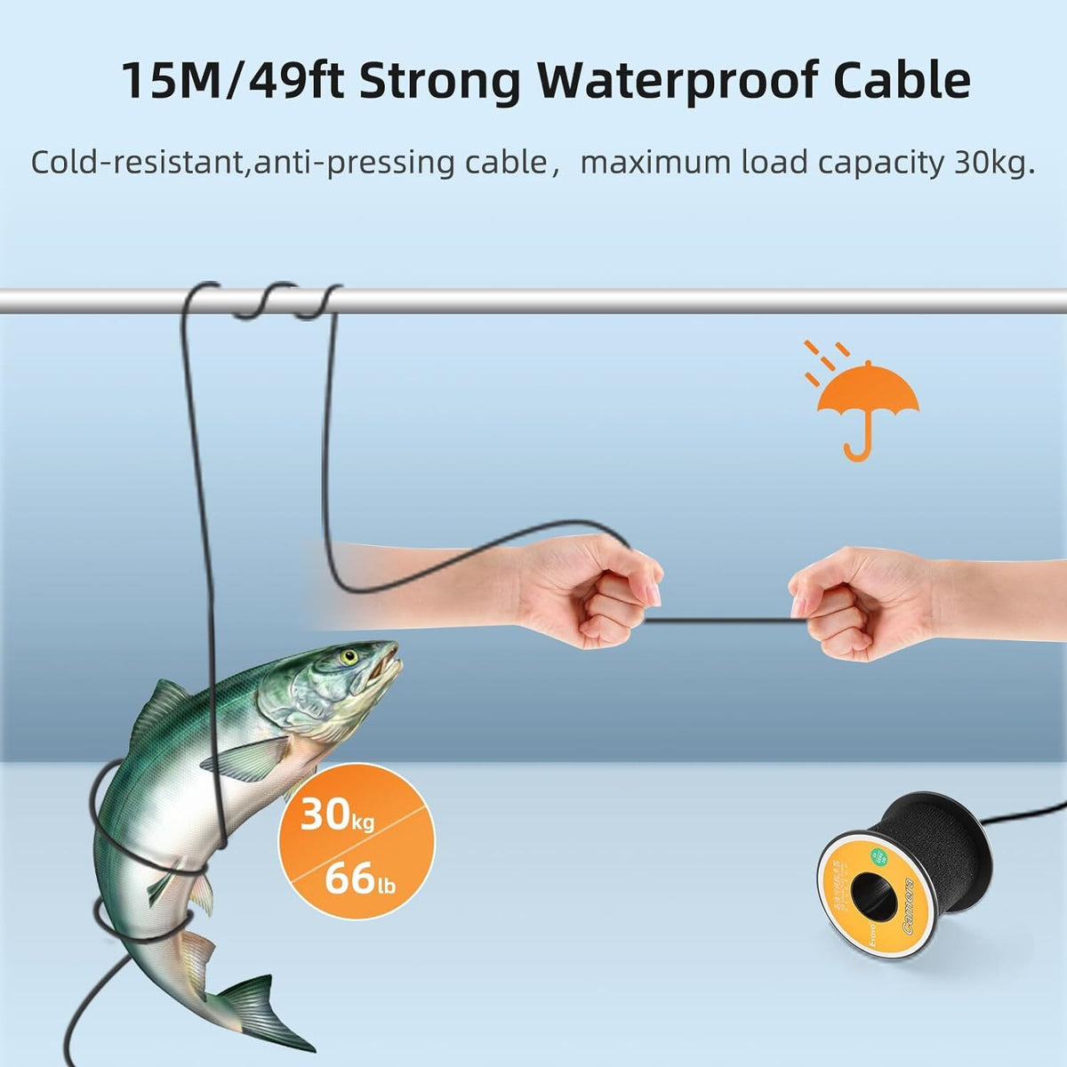 Underwater Fishing Camera with 7-Inch LCD Monitor 1000TVL Waterproof Fish Finder