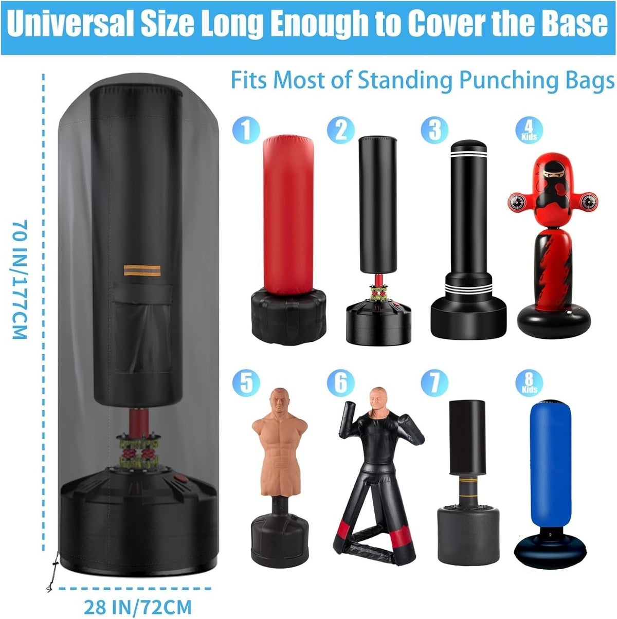 Full Coverage Punching Bag Protector Cover for Heavy Boxing Bags