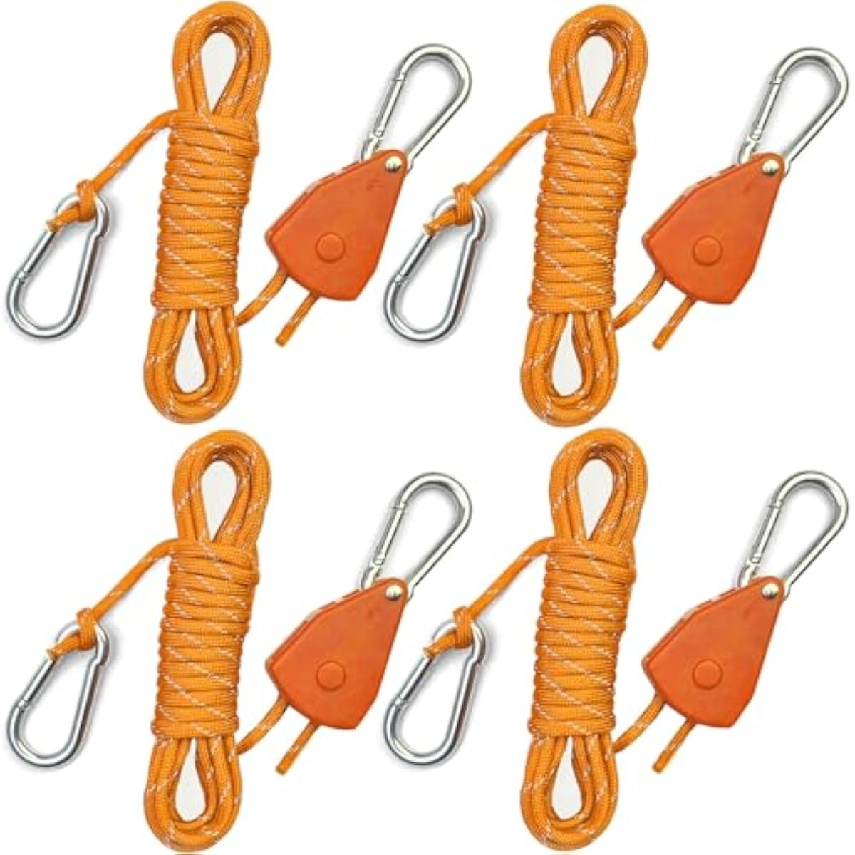 15ft Rope Ratchet Tie Downs - Paracord Straps for Camping & Outdoor Use