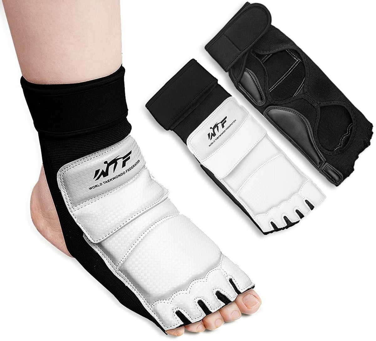Martial Arts Foot Protector for Taekwondo Boxing Kickboxing MMA Sparring Gear White