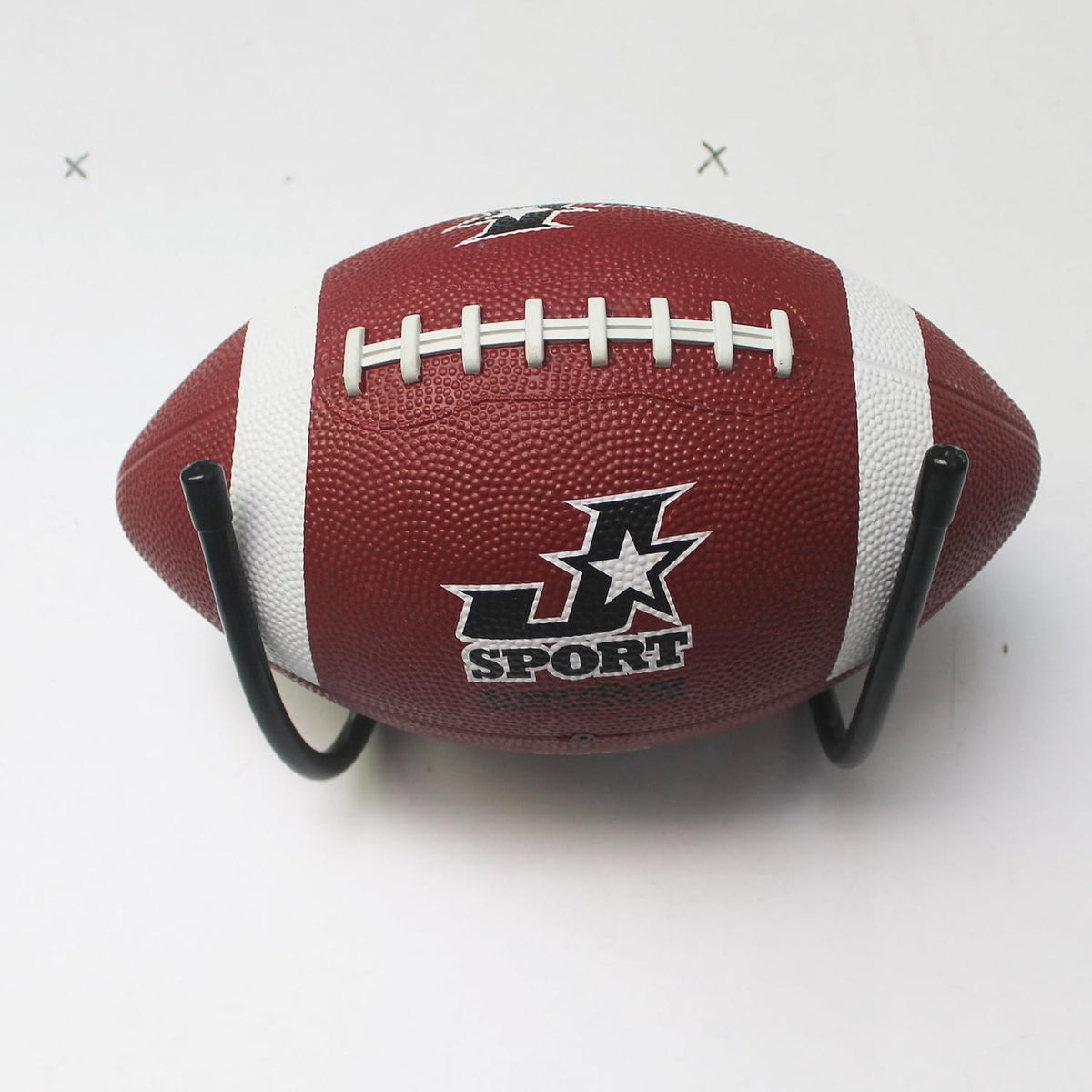 Wall Mount Football Rack Holder Display Storage Case Black Metal