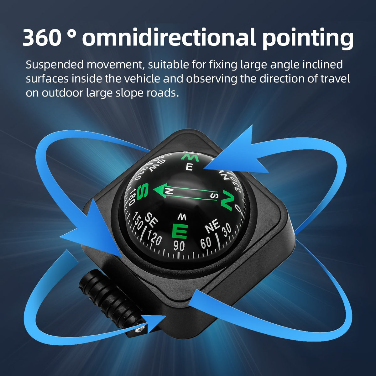 Adjustable Car Dashboard Navigation Compass Ball for Marine, Truck, Boat