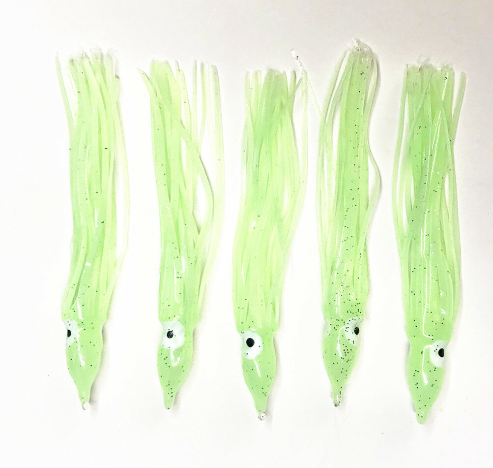 Glow Fishing Lures Squid Skirts Set Soft Baits for Saltwater & Freshwater Fishing