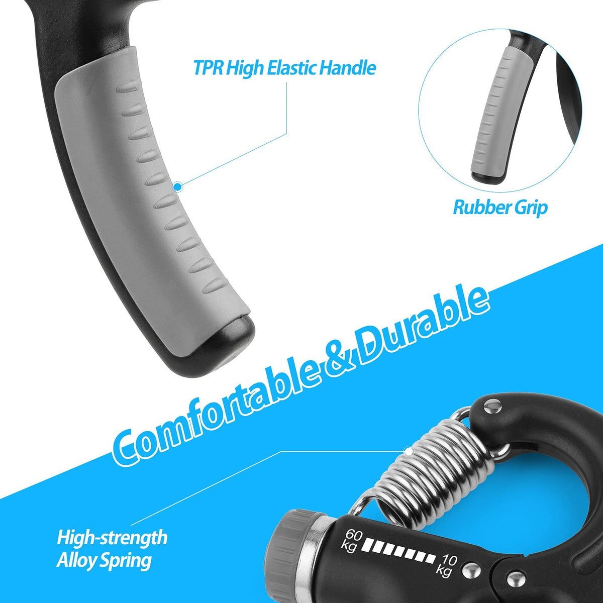 Adjustable Hand Grip Strengthener - Hand & Finger Exercise Equipment