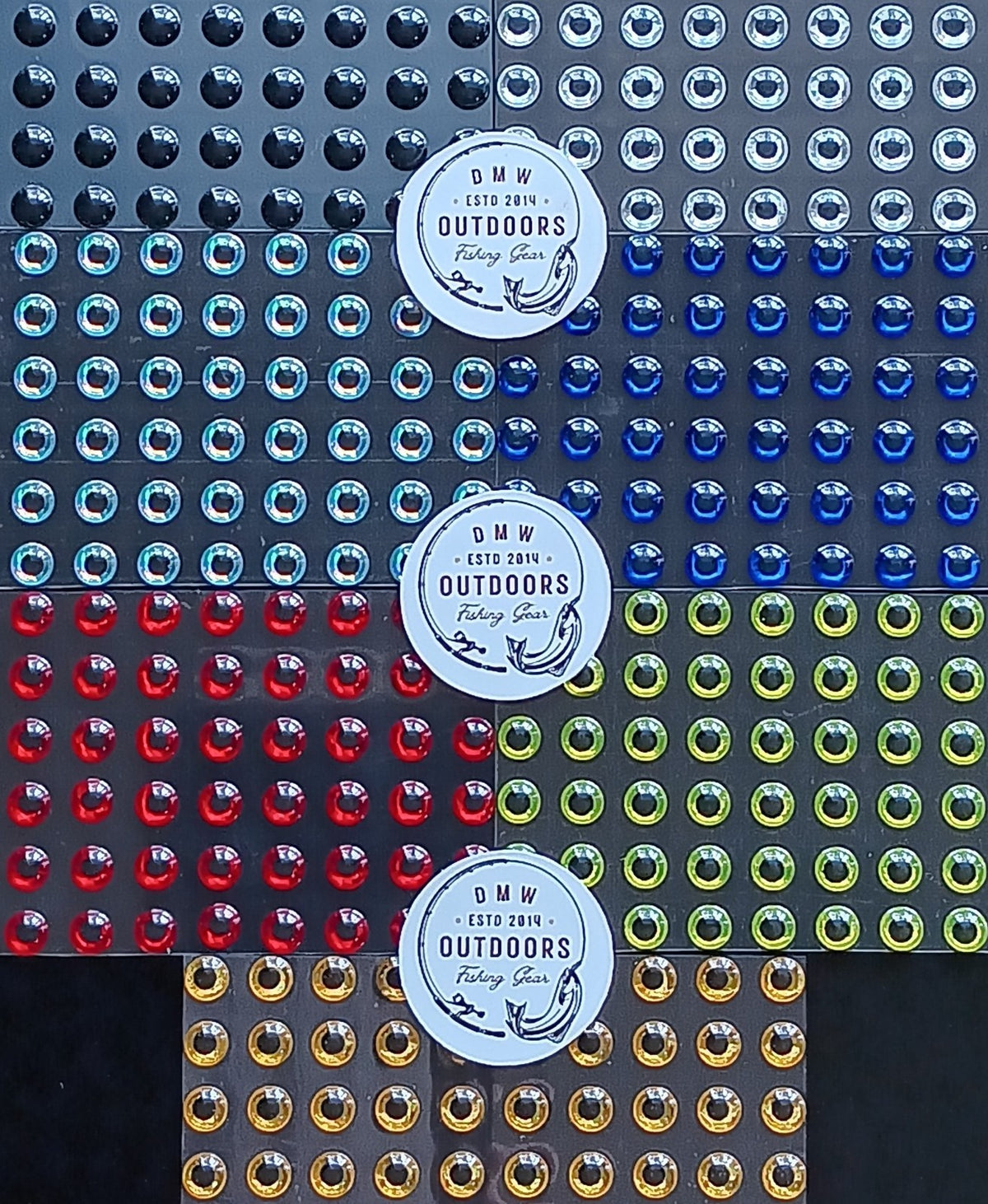 Holographic Gold 3D Fish Eyes for Fly Tying, Lures, Jigs - 7mm, 100 Pack