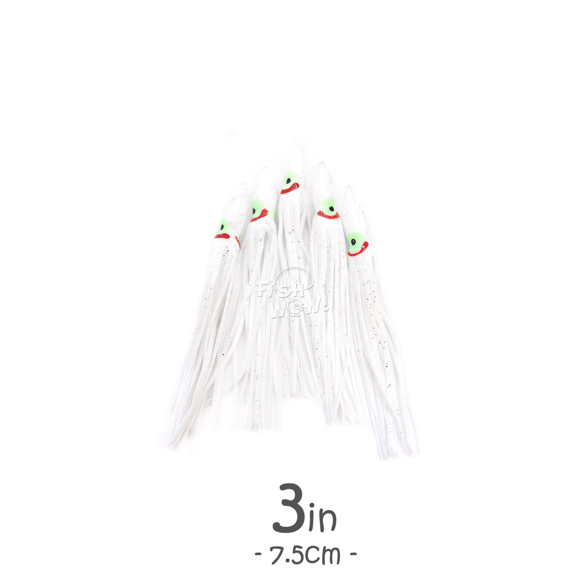 Fish WOW! 3-Inch Squid Skirt Soft Lures for Fishing - Multiple Colors & Quantities