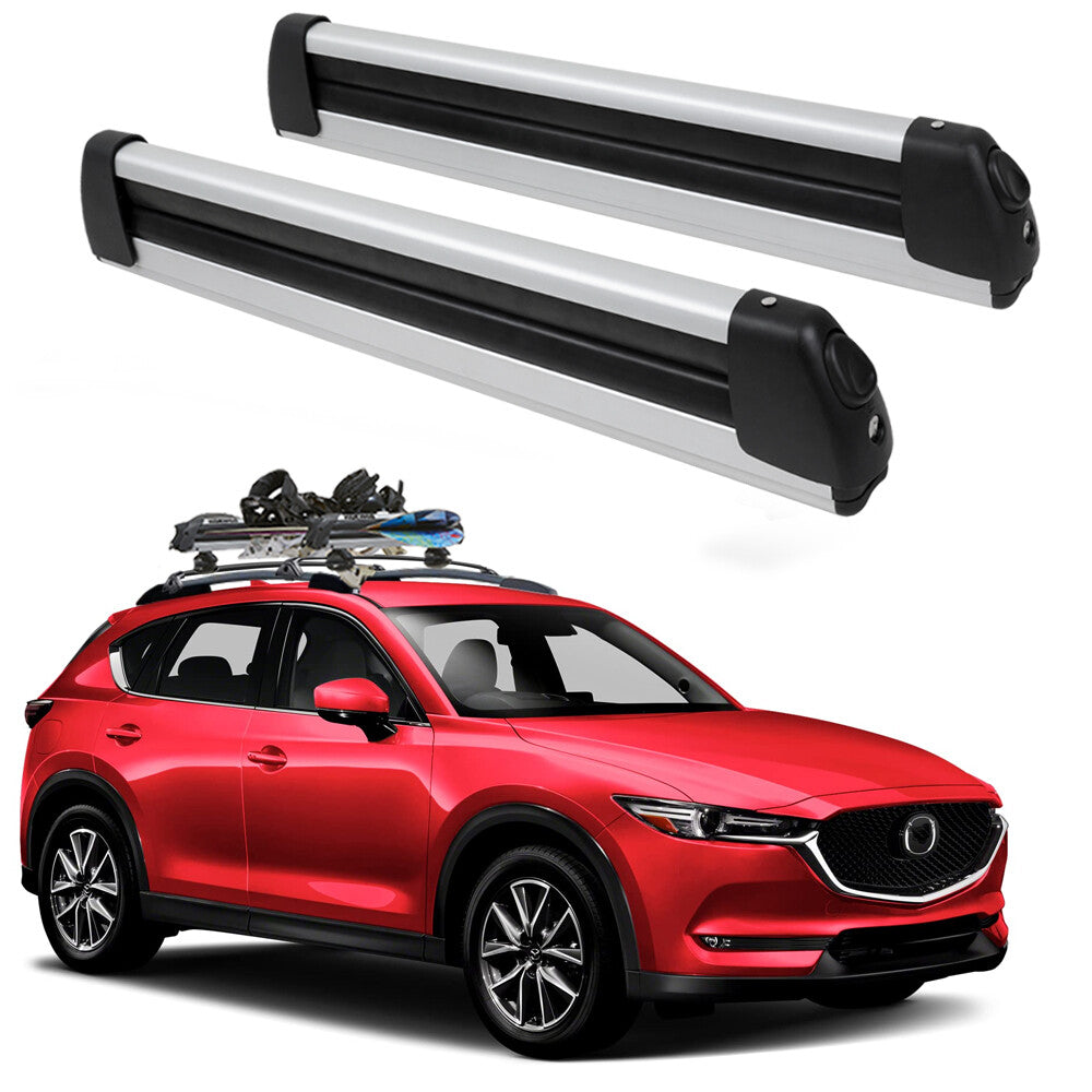 Aluminum Ski & Snowboard Roof Rack Cross Bars for Mazda CX-3 CX-5 CX-7 CX-9