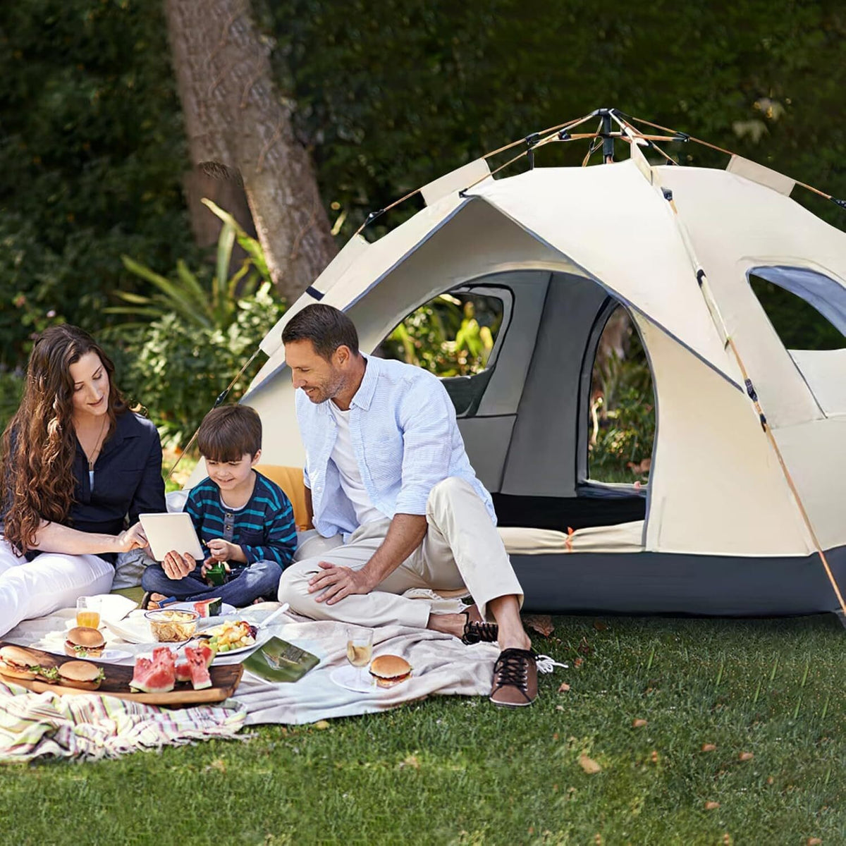Automatic Pop Up Camping Tent Waterproof Instant Canopy for 3-4 People