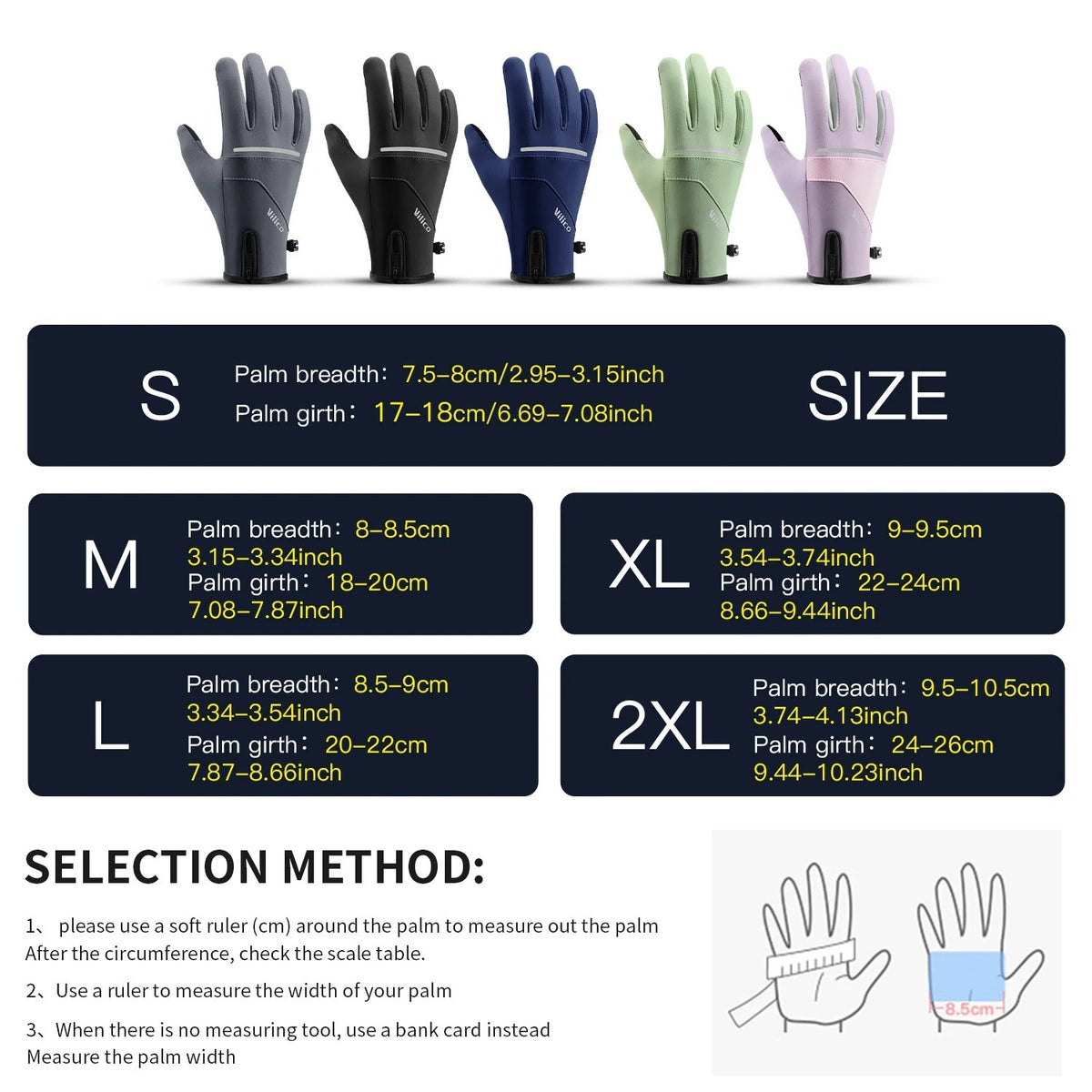 Winter Thermal Touchscreen Gloves with Non-Slip Grip for Running & Driving