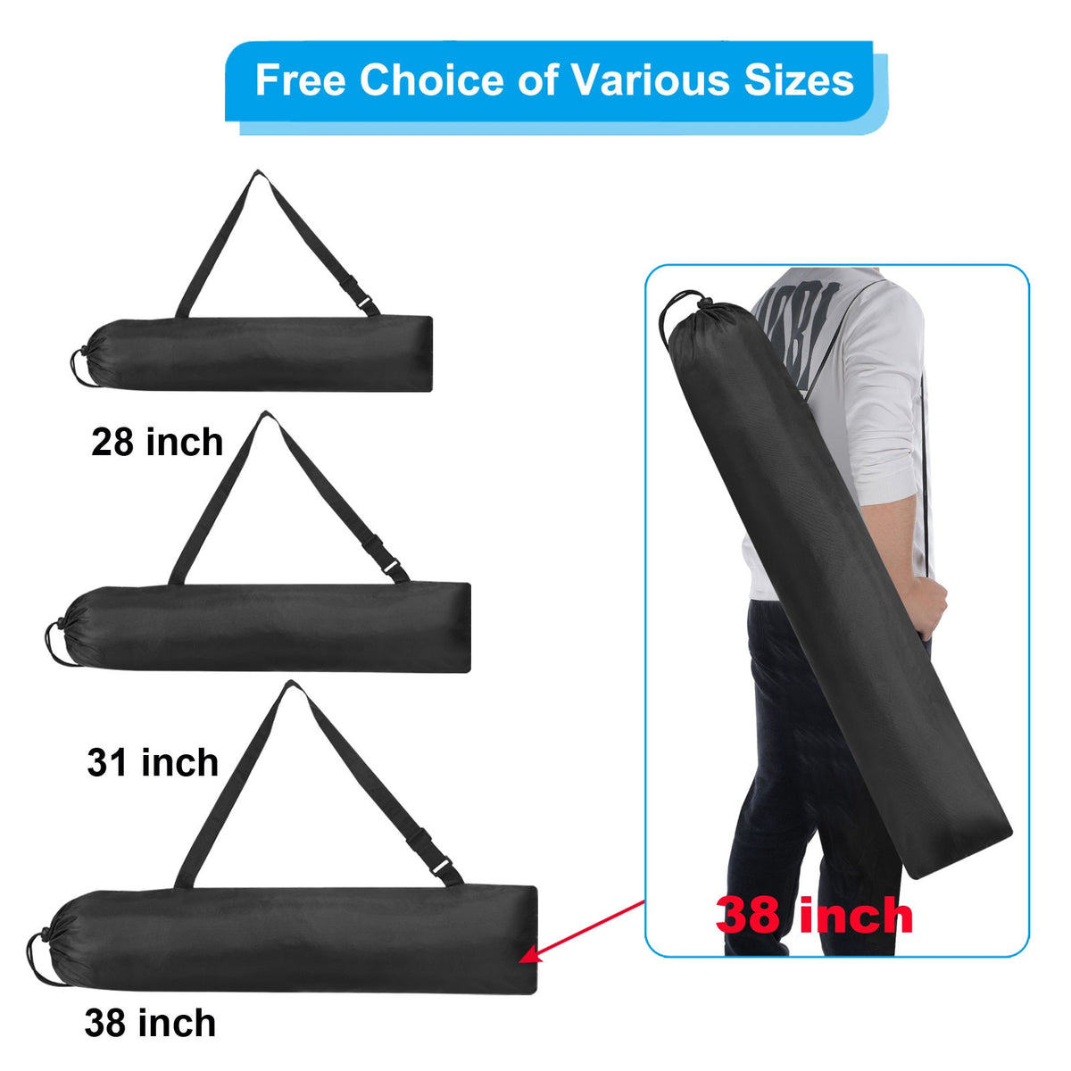 Camping Chair Carry Bag 38x10 Inch Folding Tripod Storage Bag with Handle