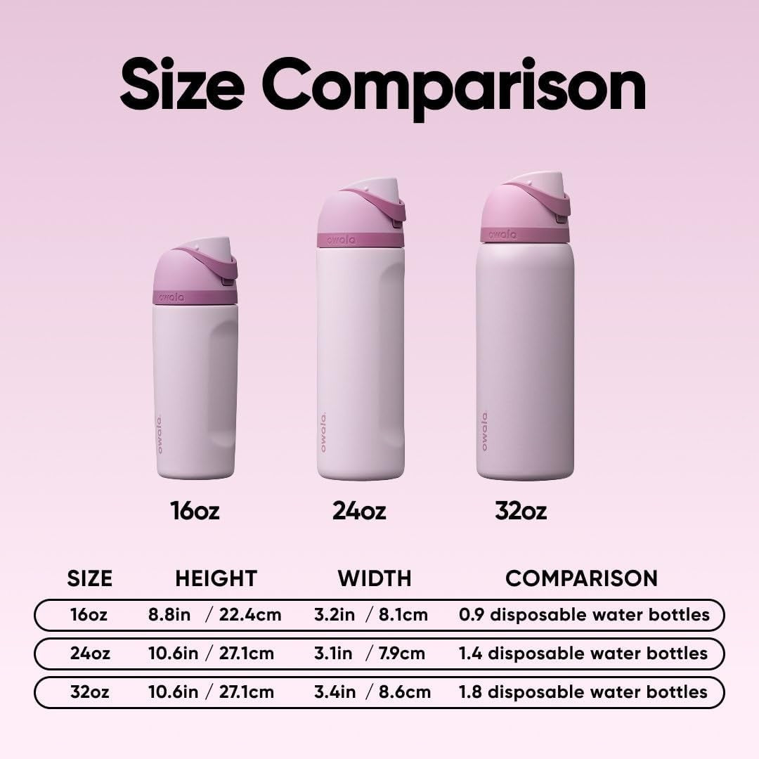 Insulated Stainless Steel Water Bottle 24oz with Locking Lid - Lilac
