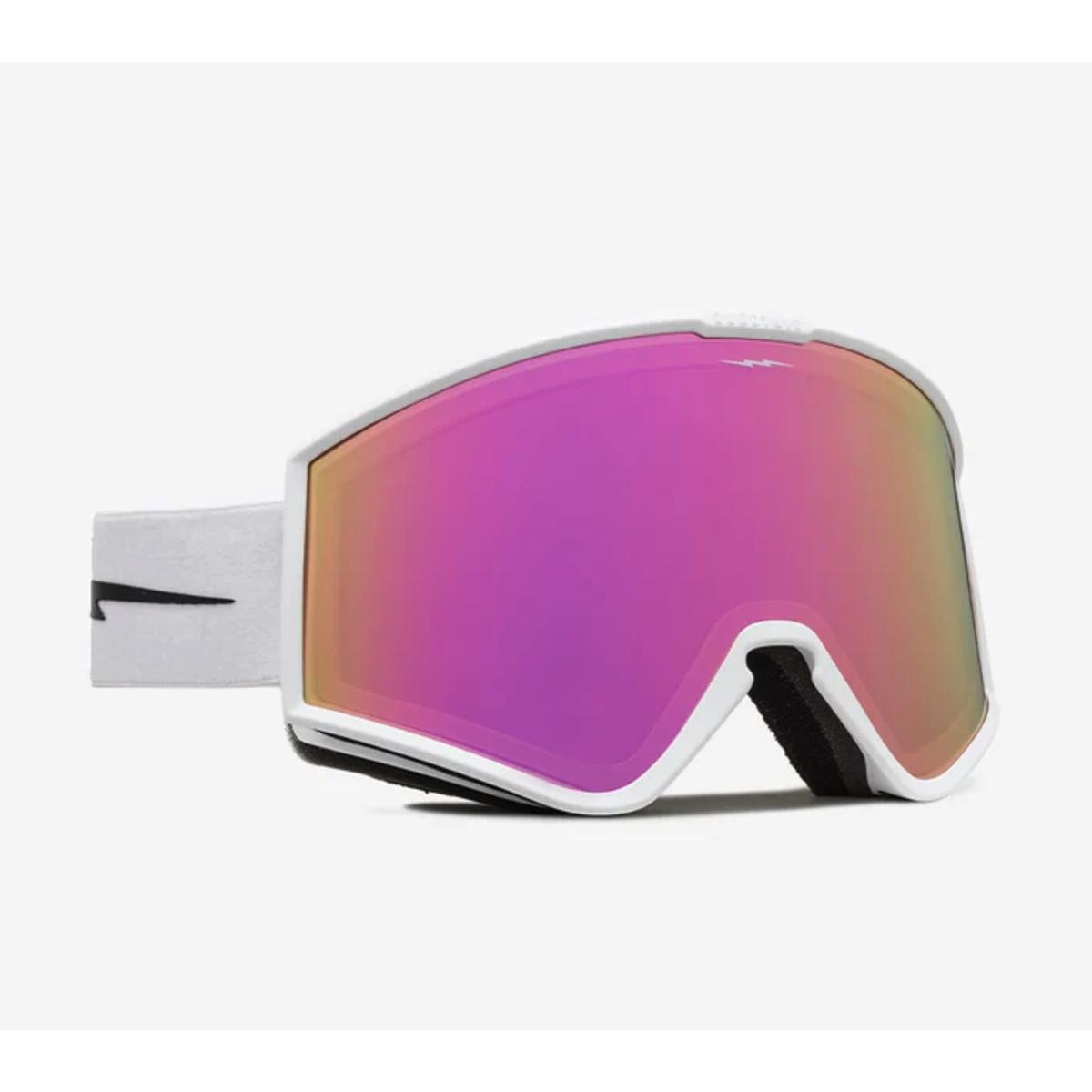 Winter Ski Goggle with Pink Chrome Lens - Matte White & Pink Frame