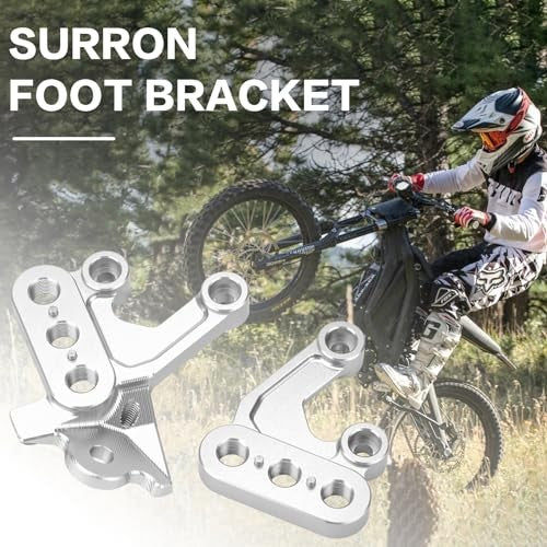 Surron Light Bee X S Foot Peg Brackets - Silver, Durable Aluminum Fitment