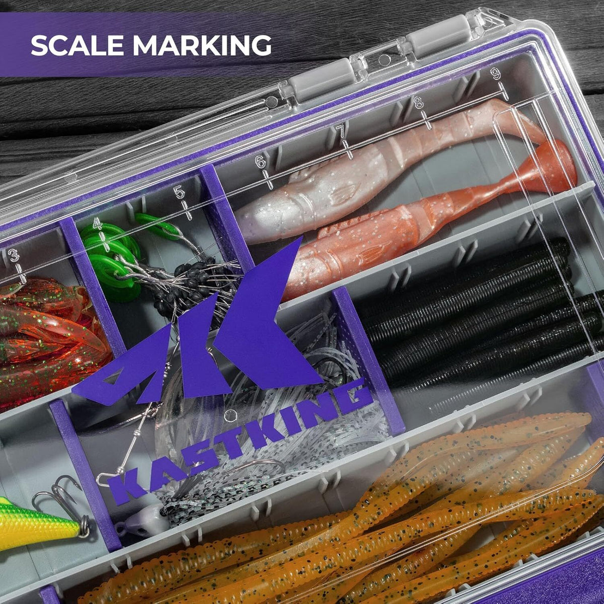 Waterproof Fishing Tackle Box with Removable Dividers - Multiple Sizes