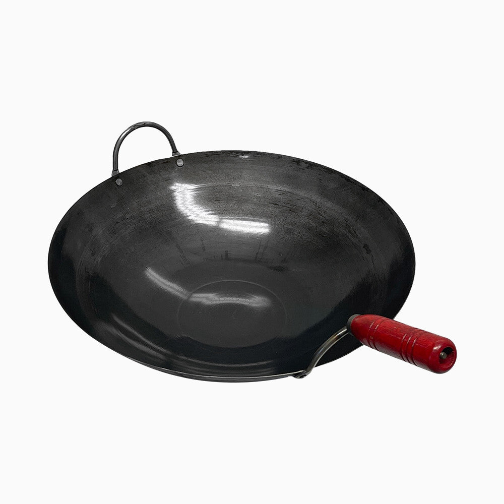 16-Inch Carbon Steel Wok with Handle | Traditional Chinese Cookware