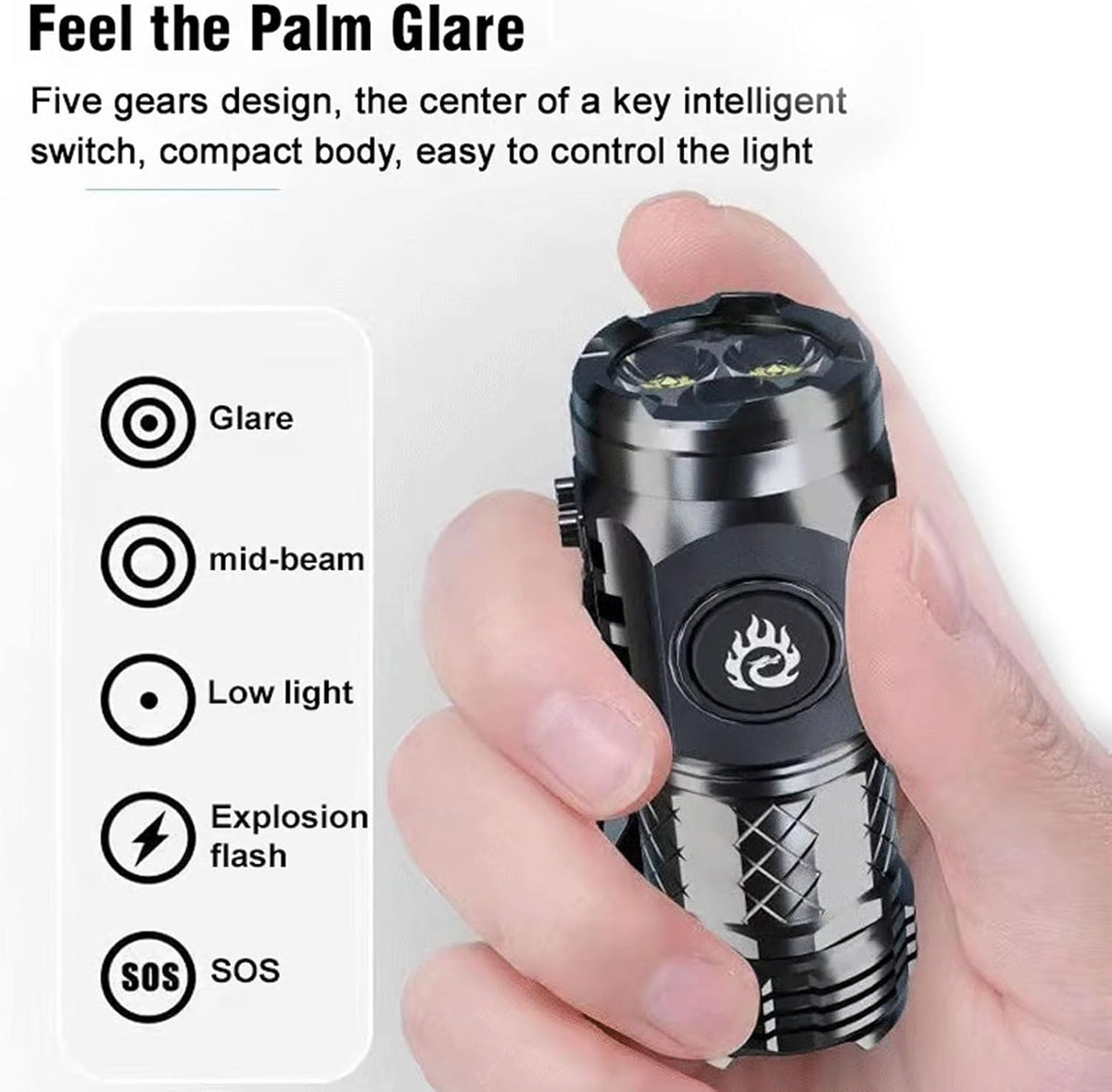 Mini Waterproof Rechargeable LED Flashlight - Compact Camping Light with Magnetic Clip