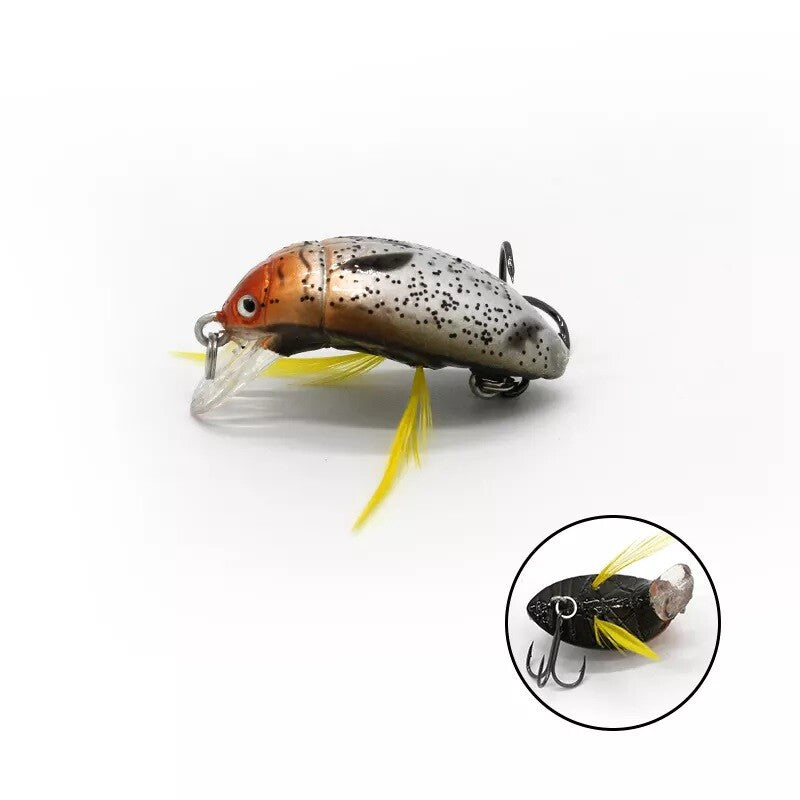 Floating Beetle Bug Fishing Lures Set - 6 Color Options, Water Surface Bait