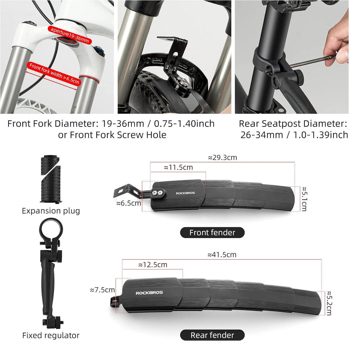 Retractable Bike Fender Set - Front and Rear Mudguards for Cycling