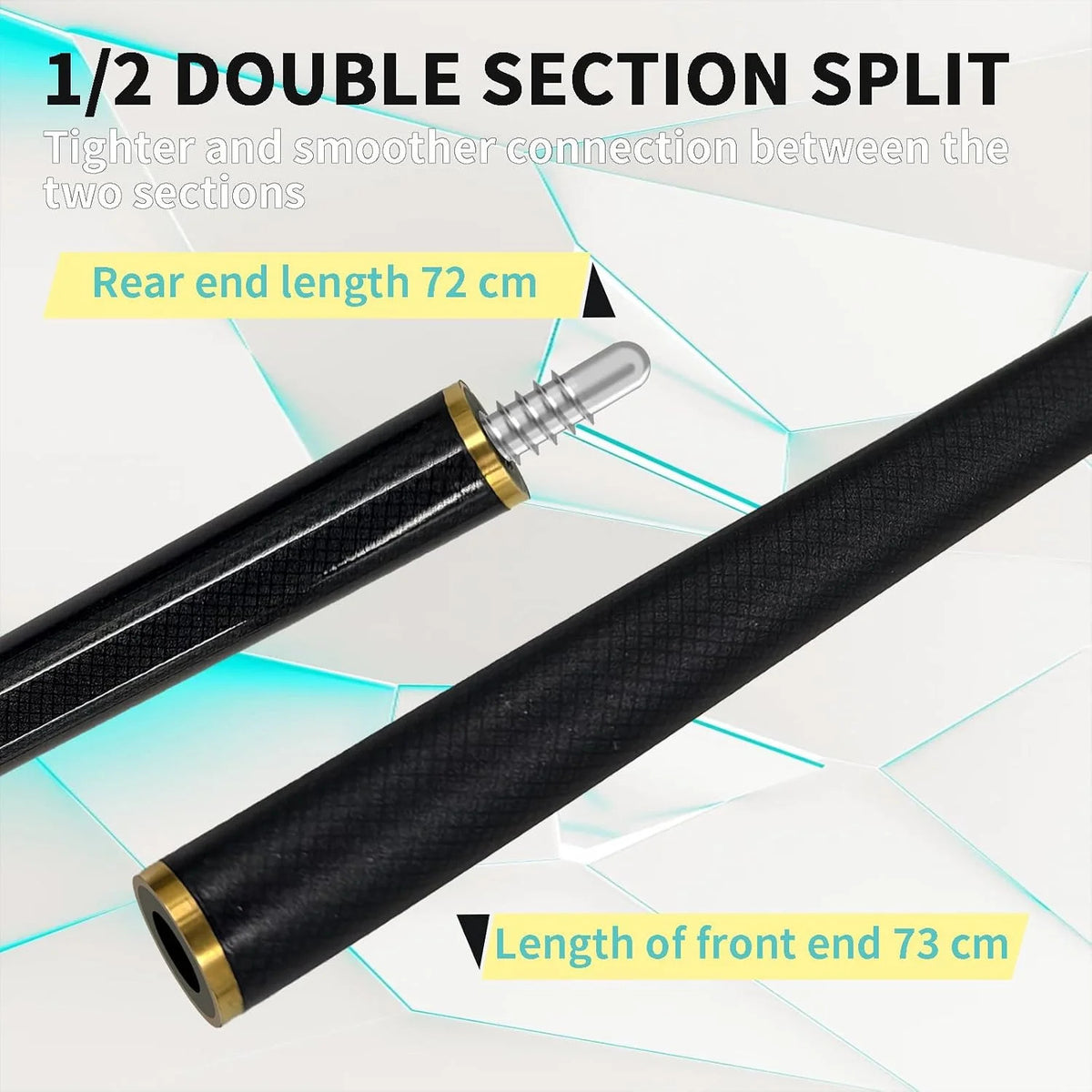 Carbon Fiber Pool Cue Stick 9.5mm Low Deflection 57" Professional Snooker Cue