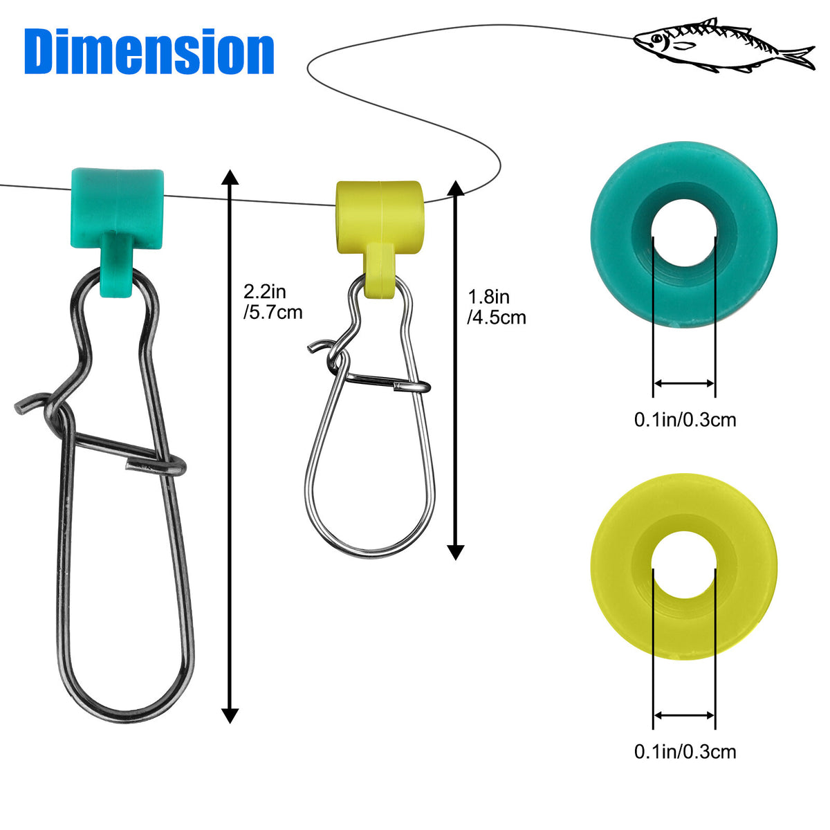 Heavy Duty Fishing Sinker Slides Stainless Steel Line Finders 50-100 Pcs