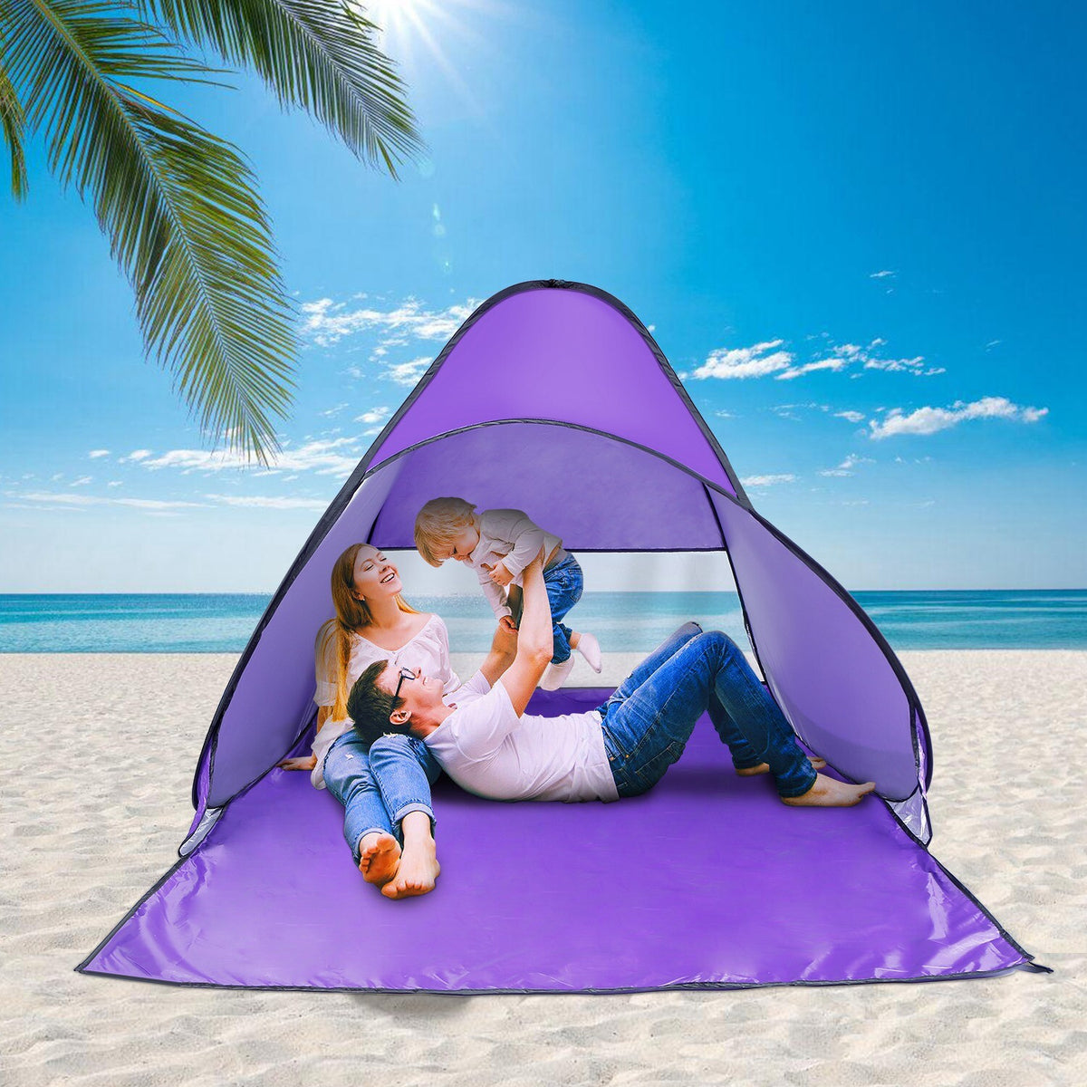 Automatic Pop Up Beach Tent for 2-3 People Outdoor Camping Fishing Lake