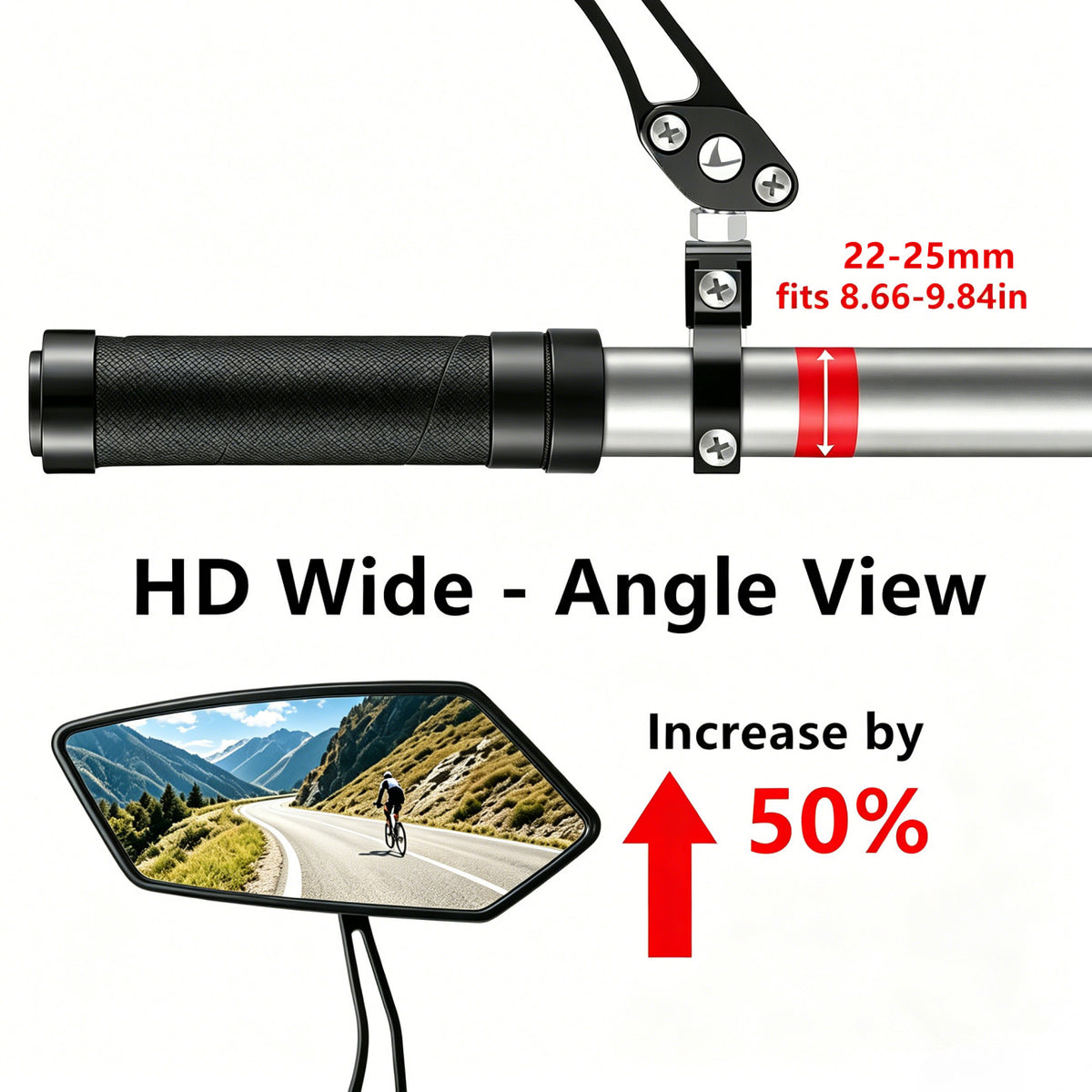 HD Bike Mirrors - 360° Adjustable Rear View Bicycle Handlebar Mirrors