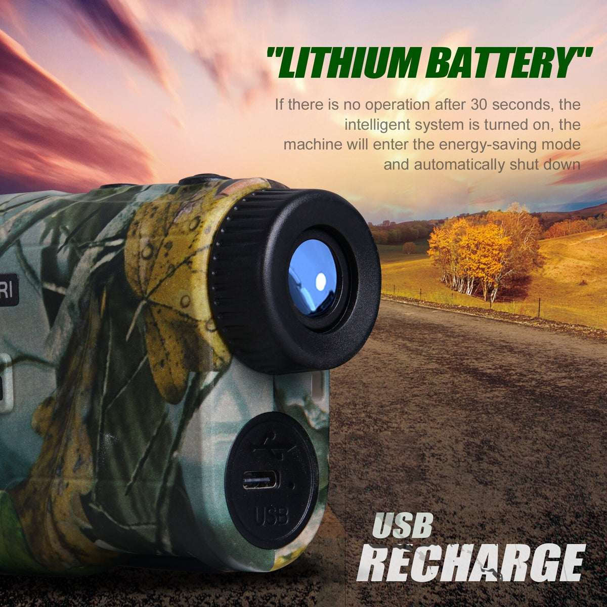 Laser Rangefinder for Hunting and Golf 1000 Yards Rechargeable Battery