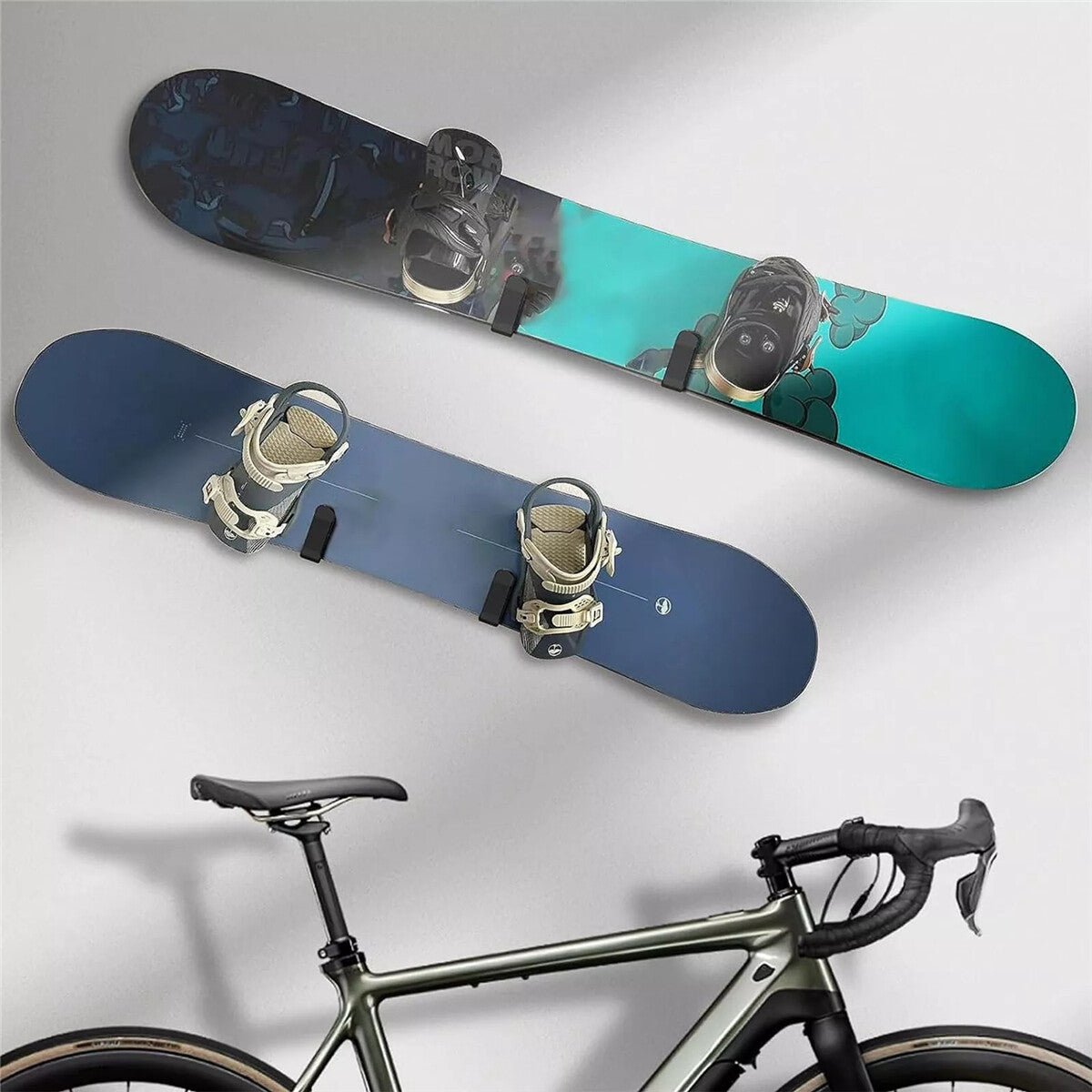 4 Pack Wall Mount Snowboard & Skateboard Storage Rack Hangers