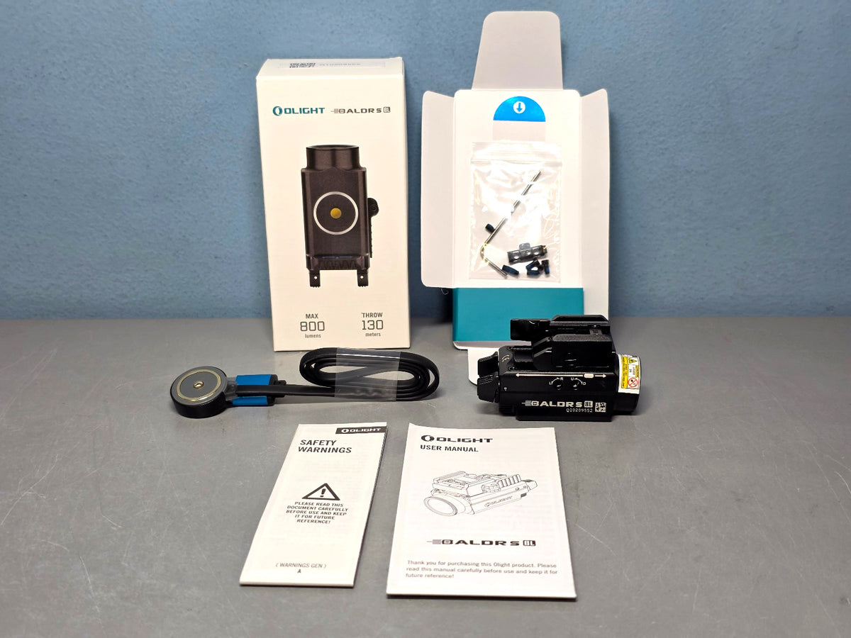 Olight Baldr S BL Blue Laser & Flashlight Rail Mount 800 Lumens 130M Throw