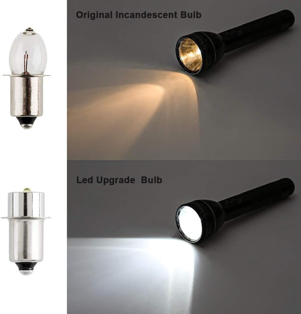 LED Bulbs for Maglite Flashlights 3V Replacement 3W High Brightness