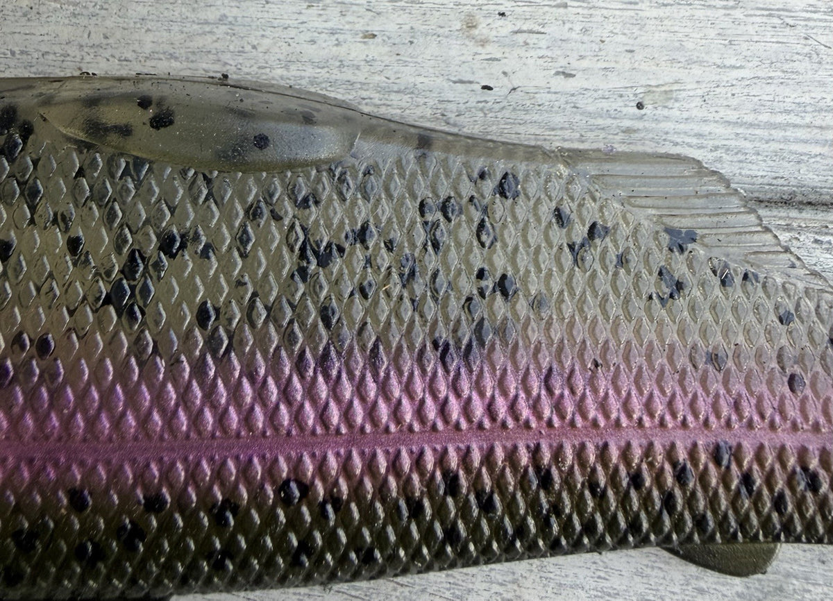 8-Inch Weedless Swimbait with Wedge Tail for Freshwater Fishing - Clear Pepper Stock Trout