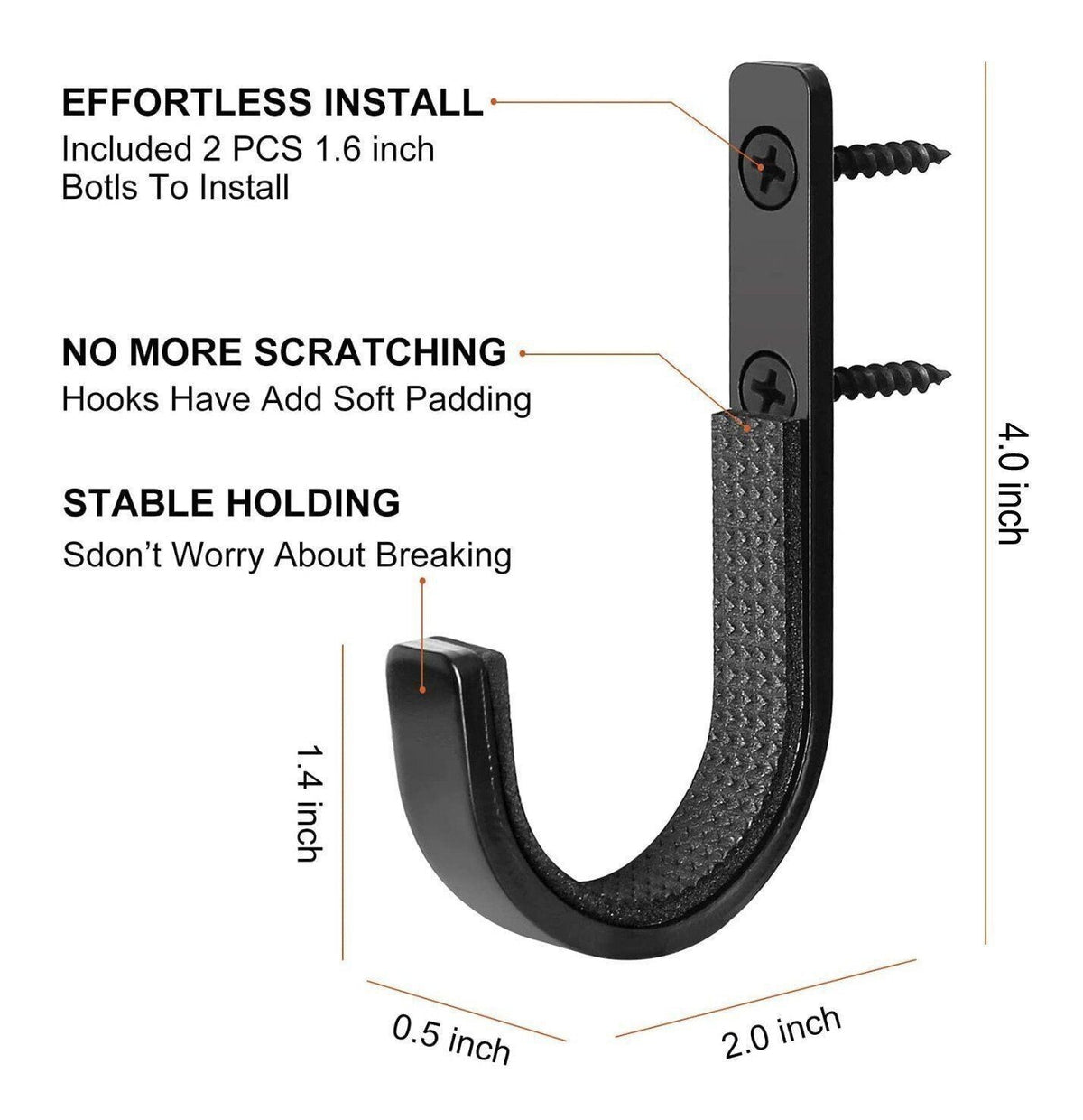 Stainless Steel Wall Mount Gun Racks - Rifle & Shotgun Hooks, Set of 10