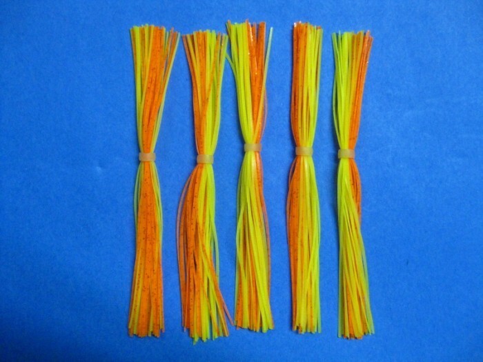 Fishing Spinnerbait Jig Silicone Skirt Replacement - Chartreuse & Orange