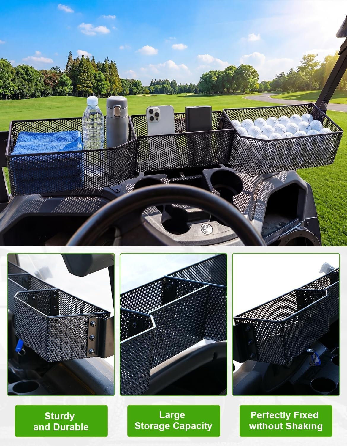 Golf Cart Front Inner Storage Basket for EZGO Yamaha Compatible